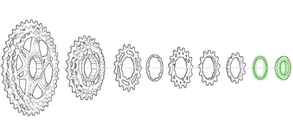 Shimano lock ring with spacer for cs-m771-10