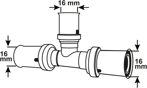 Cornat perskoppeling t-stuk 16mm 10s ms-a2 - vrptp500416n