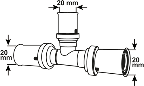 Cornat perskoppeling t-stuk 20mm 10s ms-a2 - vrptp500420n