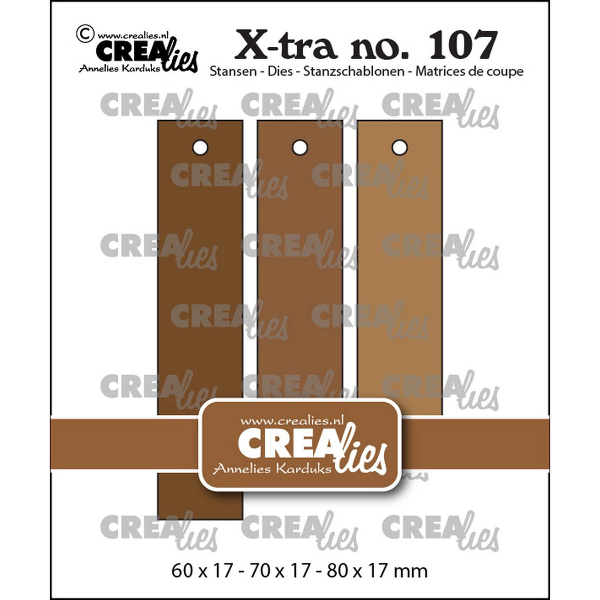 Crealies • xtra snijmallen rechte labels glad