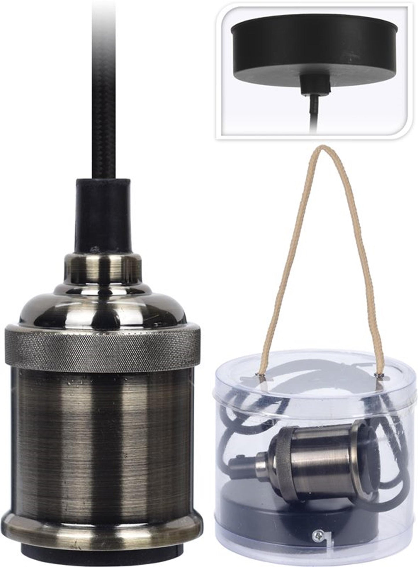 Home styling hanglamp, e27 fitting, kabel 100cm, 40w platinum