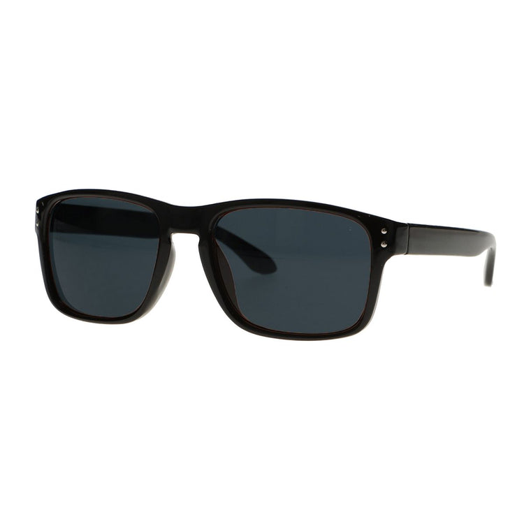 Spectrum zonnebril zwart rechthoek bruin glas unisex