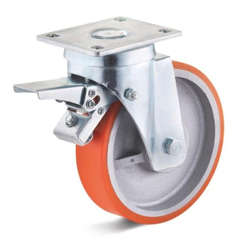 Torwegge zwenkwiel+rem zwaarlast 100x30mm