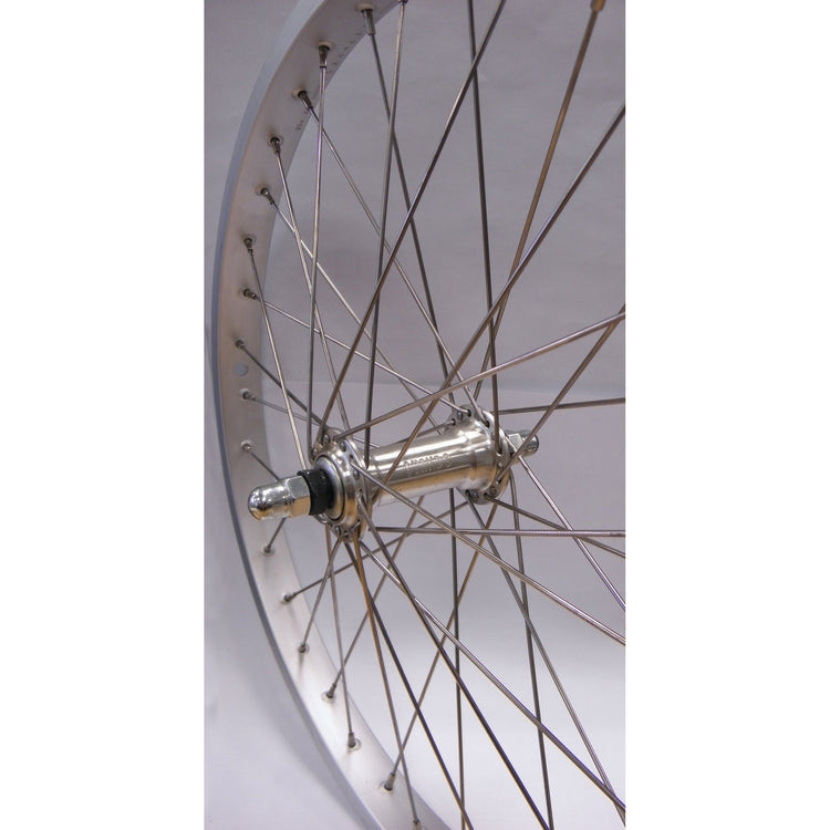 Roland voorwiel 20-1.75 alu sh32 zilver rvs spaak 14