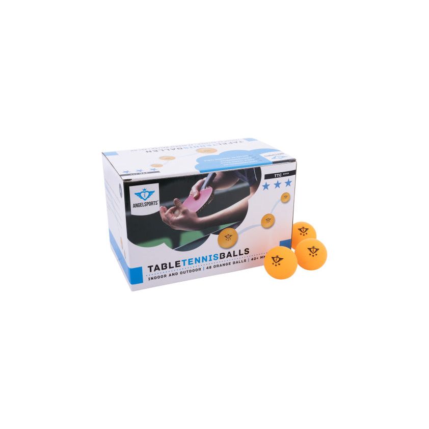 Angel sports TT ballen 3 ster competitie 40 mm 48 stuks oranje