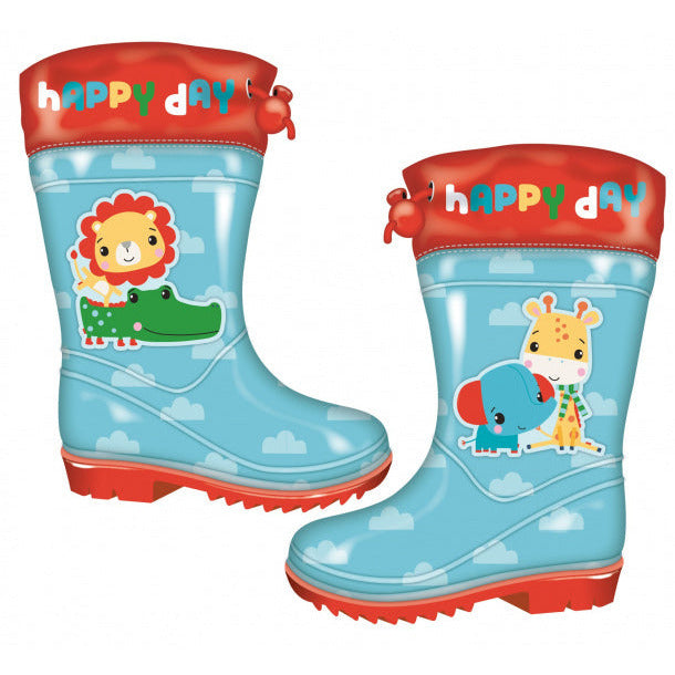 Fisher price Regenlaarzen junior PVC lichtblauw rood maat 28