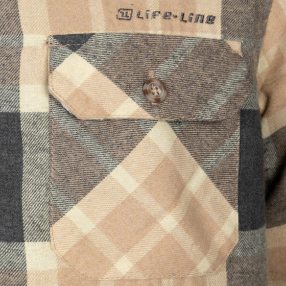 Life line Jervis Padded Flannel Shirt heren beige maat L