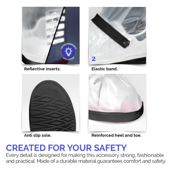 overschoenen reflecterend PVC transparant zwart maat 36-39