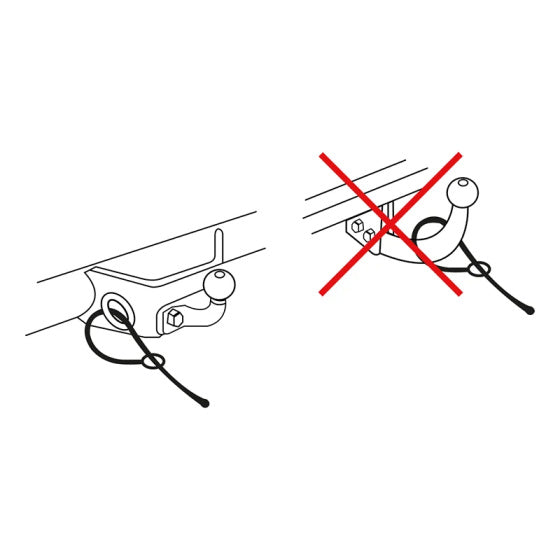 Proplus Breekkabel voor oplooprem 100 cm rood met gaffel