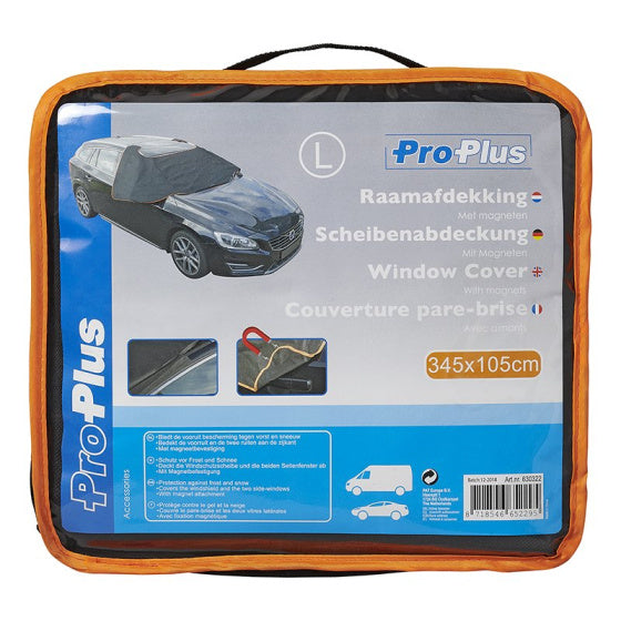 Proplus Raamafdekking 345 x 105 cm met magneten grijs zwart