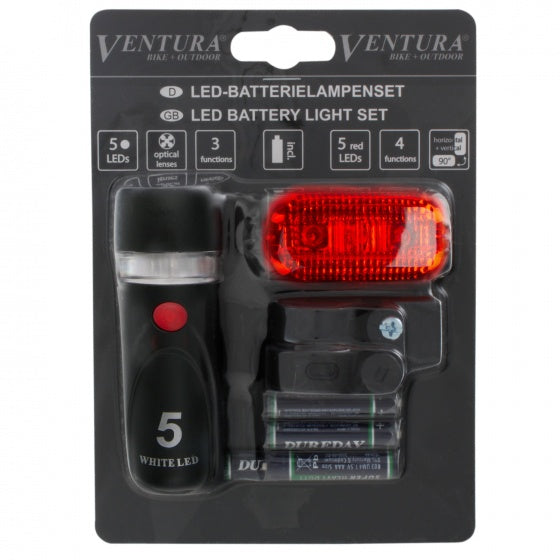 Ventura Verlichtingsset led batterijen zwart