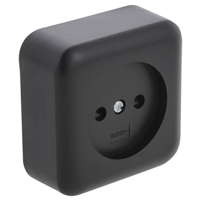Q-link contactdoos | opbouw | 1-voudig | met aanraakbeveiliging | zwart - 00.945.40