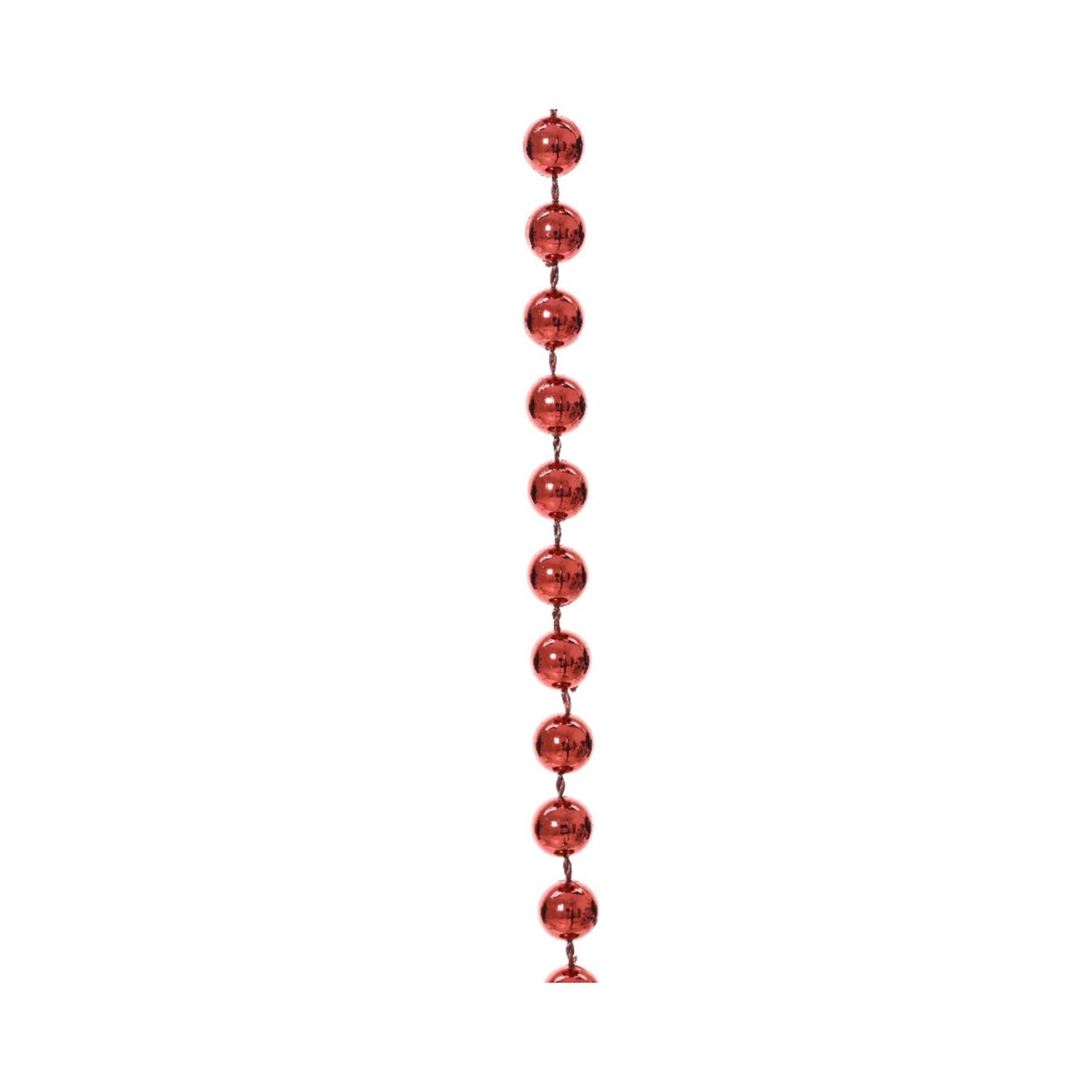Decoris kralenslinger glans kerst rood 10 meter