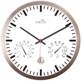 Nextime ne-90513wi wandklok + weerstation 25cm wit rc aluminium - afbeelding 1