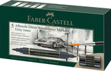 Faber castell fc-160306 wk25aquarel marker fc albrechtdürer 5 stuks grey tones - afbeelding 1