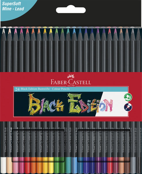 Faber-castell kleurpotloden - black edition - 24 stuks - fc-116424