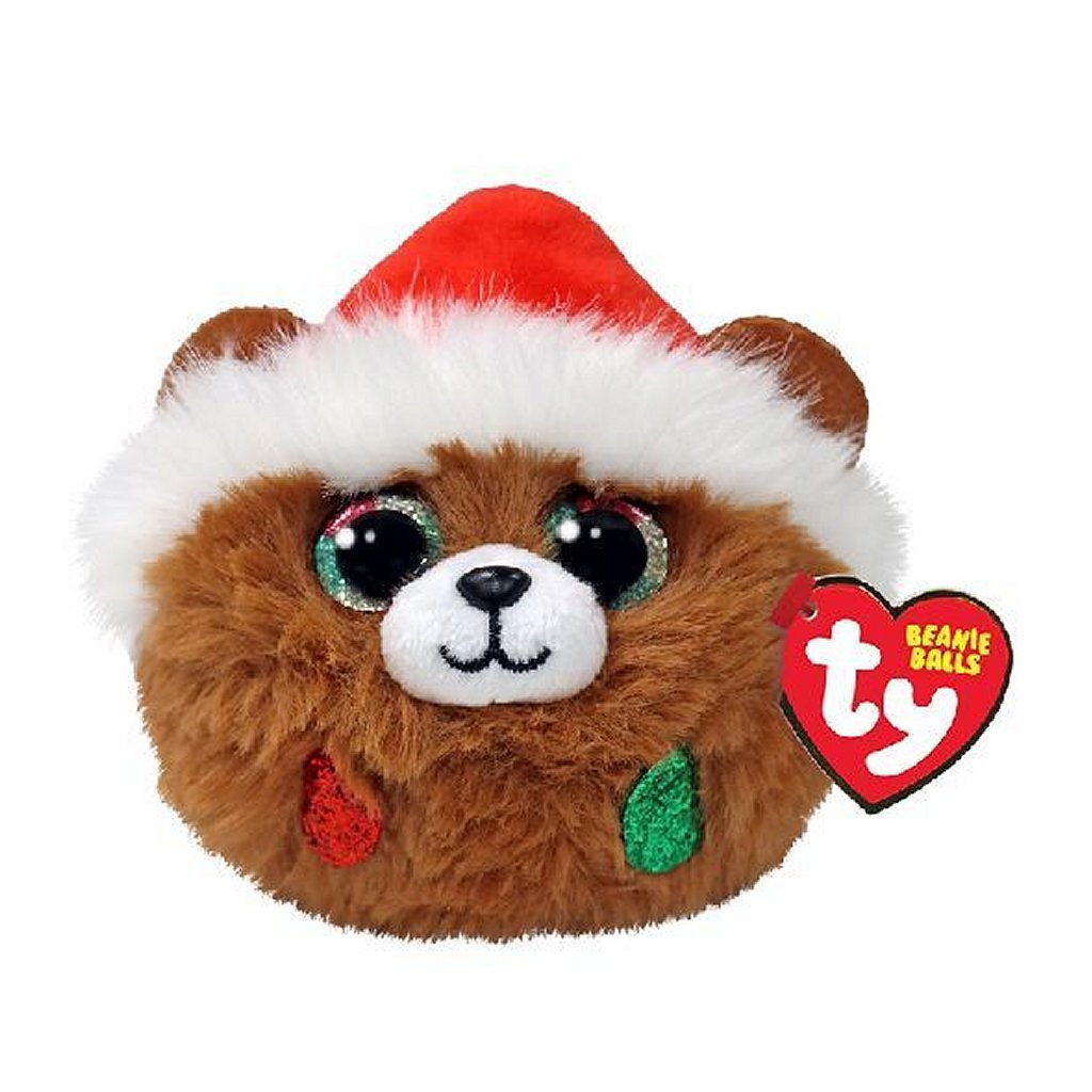 Ty Beanie Ty Teeny Puffies Christmas Bear Pudding, 10cm