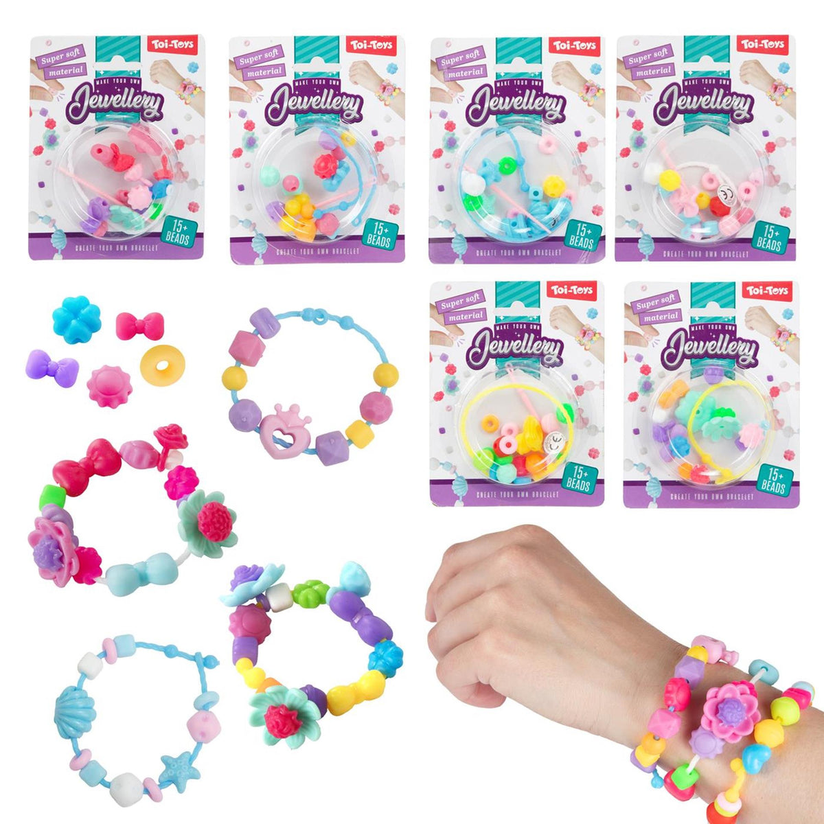 Toi-toys jewellery armband maken met zachte kralen 6ass