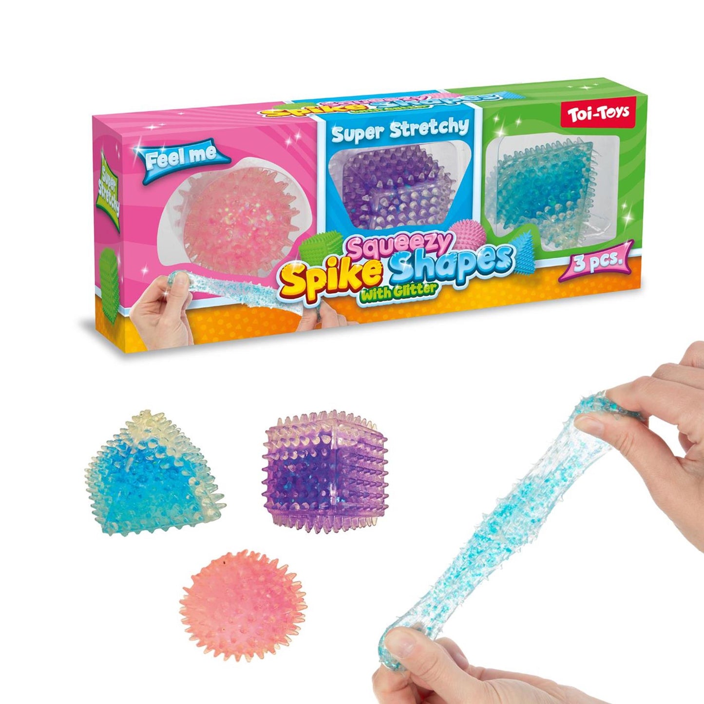 Toi-toys knijpfiguren geometrisch 4cm 3st