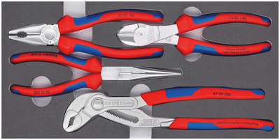 Knipex tangenset met schuimrubberen inlay - 00 20 01 v17