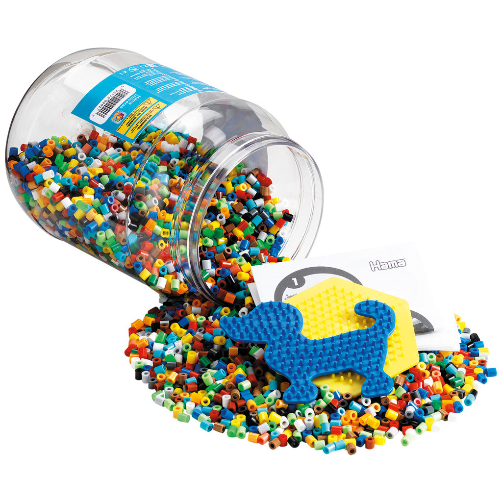 Hama strijkkralen set in pot 7000 stuks blauw