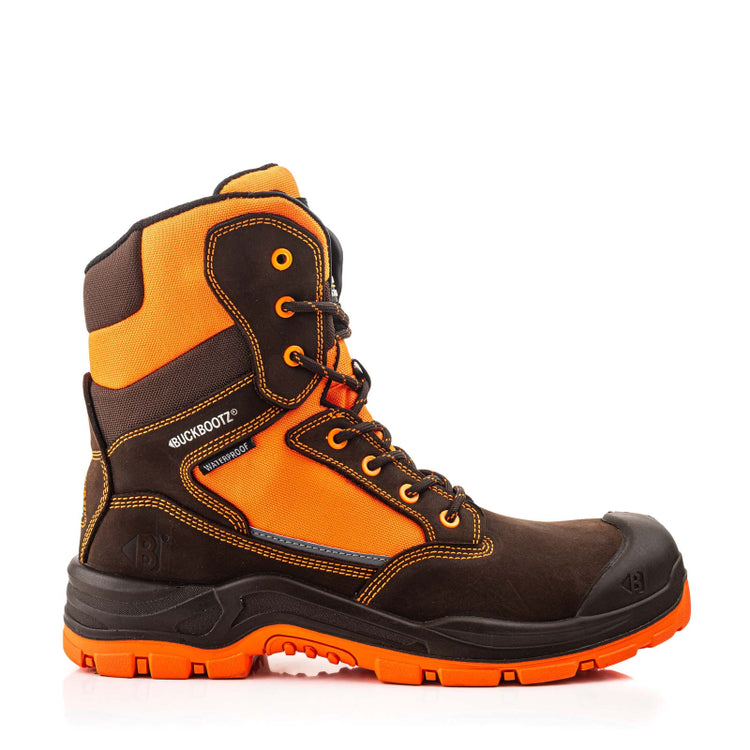 Buckbootz werkschoen bviz1 hoog s3 + kn | zwart oranje bviz1or | maat - 00.176.086.46