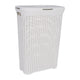 Curver style wasbox met deksel rotanstyle 40 liter ivoor 45x26x62cm