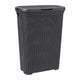 Curver style wasbox met deksel rotanstyle 40 liter antraciet 45x26x62cm