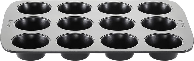 Brund muffinvorm 12 vakjes zwart