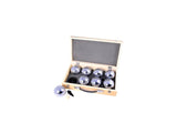 Engelhart metalen jeu de boules - 8 ballen in houten kist - luxe set - pétanque - boules - metalen ballen - geschikt voor elke jeu de boules baan - longfield - afbeelding 1