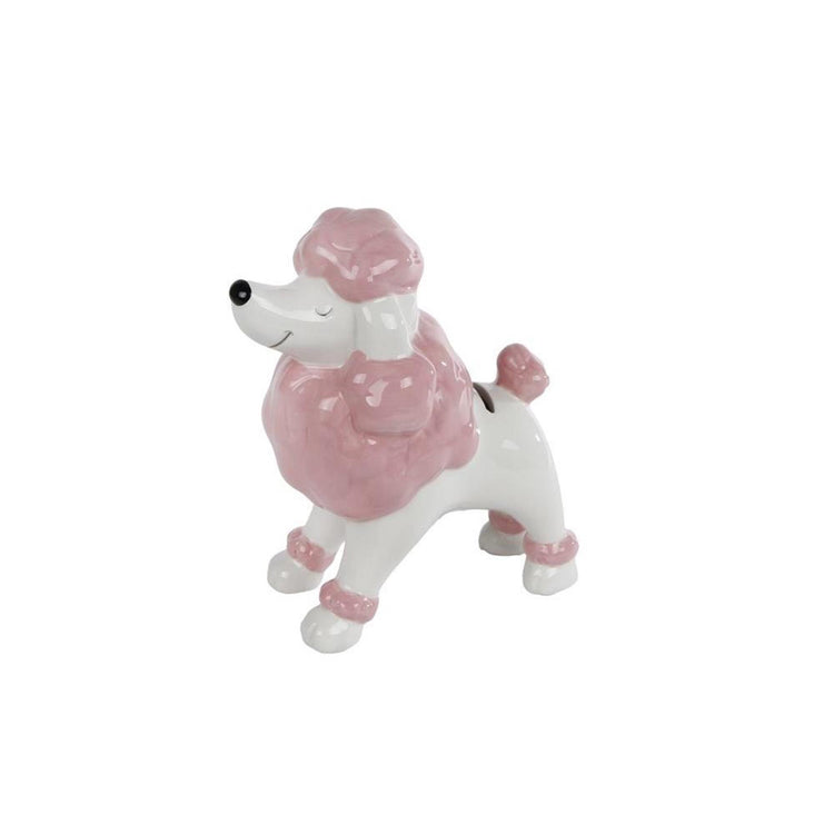 Cosydecor spaarpot poedel zacht roze 16,5x9x18cm