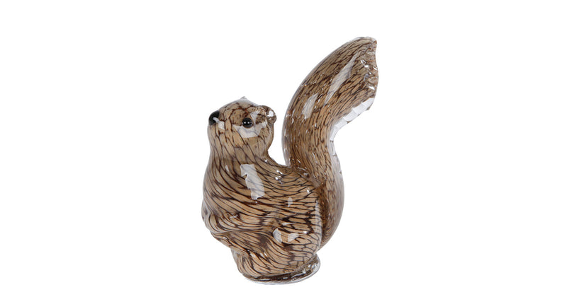 Sculptuur eekhoorn bruin glas 13,5x7,5x17,5cm