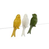 Cosydecor beeld zittende vogel voor op sfeerlicht wit groen geel polystone 4x3x7cm - afbeelding 1