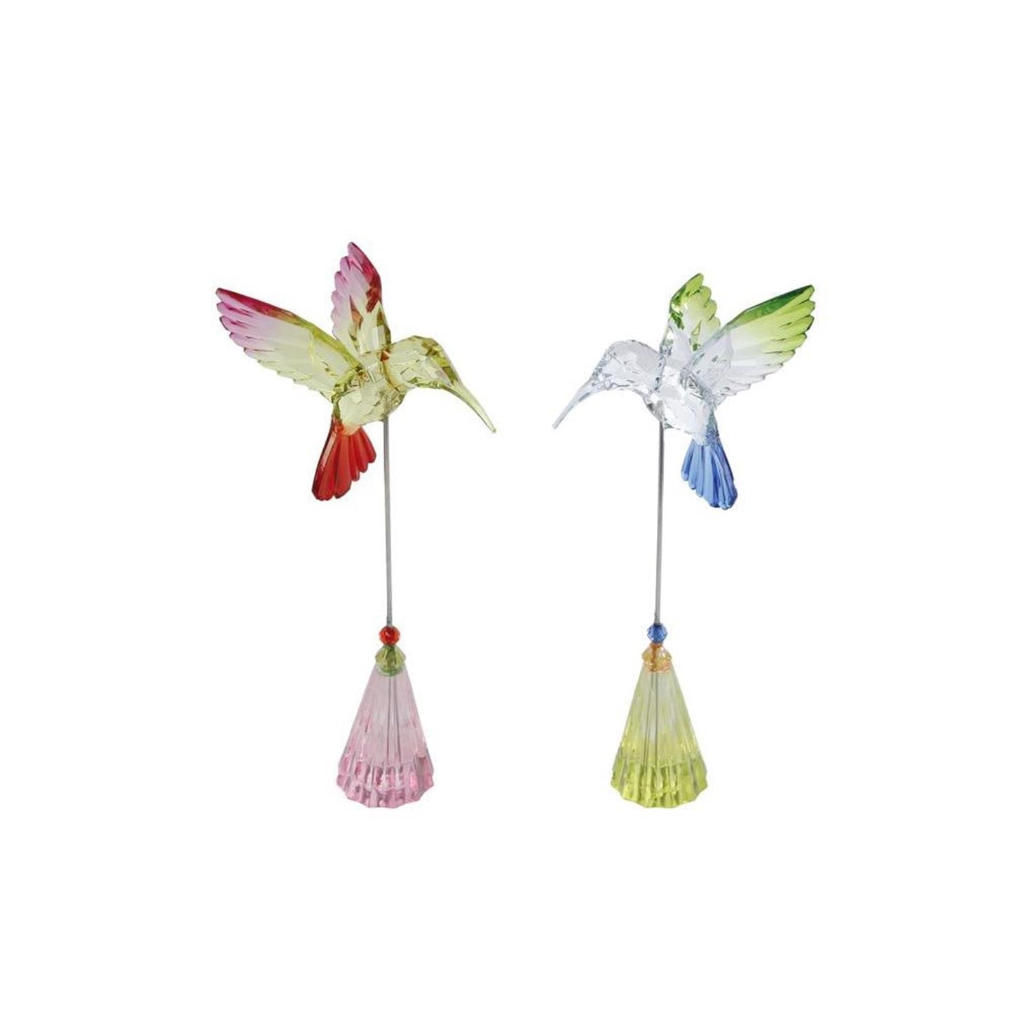 Cosydecor beeld kolibrie op steel multicolor acryl 16x6x6,5cm