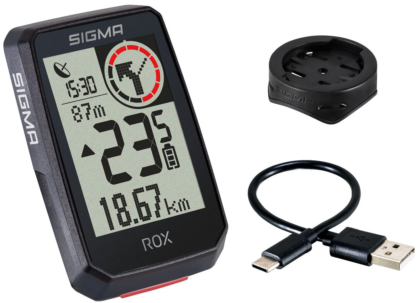 Sigma rox 2.0 gps zw zw standaard stuurhouder + usb-c oplaadkabel