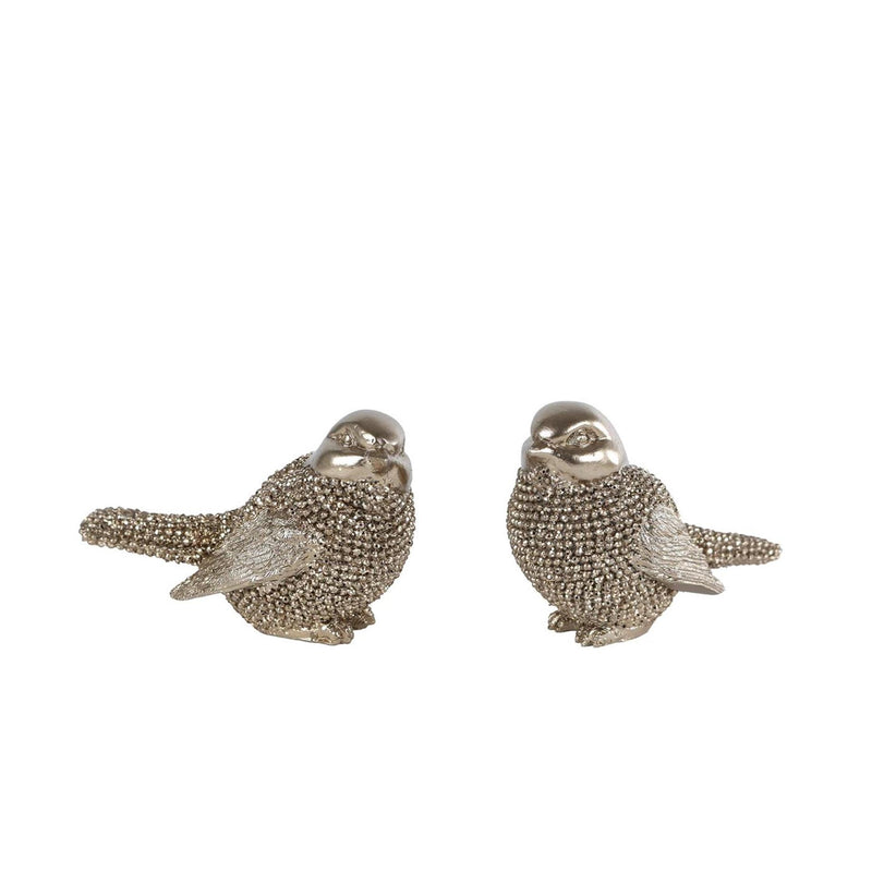 Sculptuur vogeltje goud 8x4,5x5cm