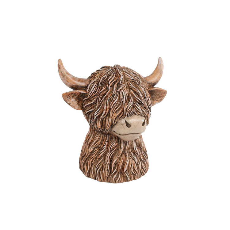 Spaarpot highlander bruin polystone 11x11x12cm