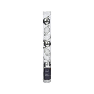 Decoris kerstballen mini dia3cm glas zilver 9dlg