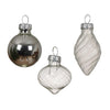 Decoris kerstballlen mix zilverkleurig van glas dia 3cm 9-delig