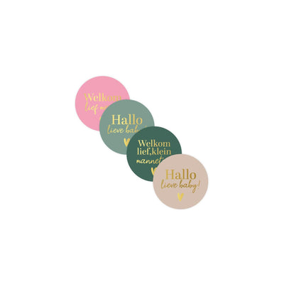 Kassaplan stickers hallo lieve baby ø40mm rol a 250 stuks