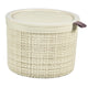 Curver jute mandje rond met deksel 2 liter offwhite 17x17x12,5cm