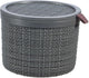 Curver jute mandje rond met deksel 2 liter donkergrijs 17x17x12,5cm