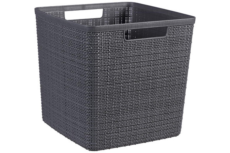 Curver jute mandje cube 17l donkergrijs