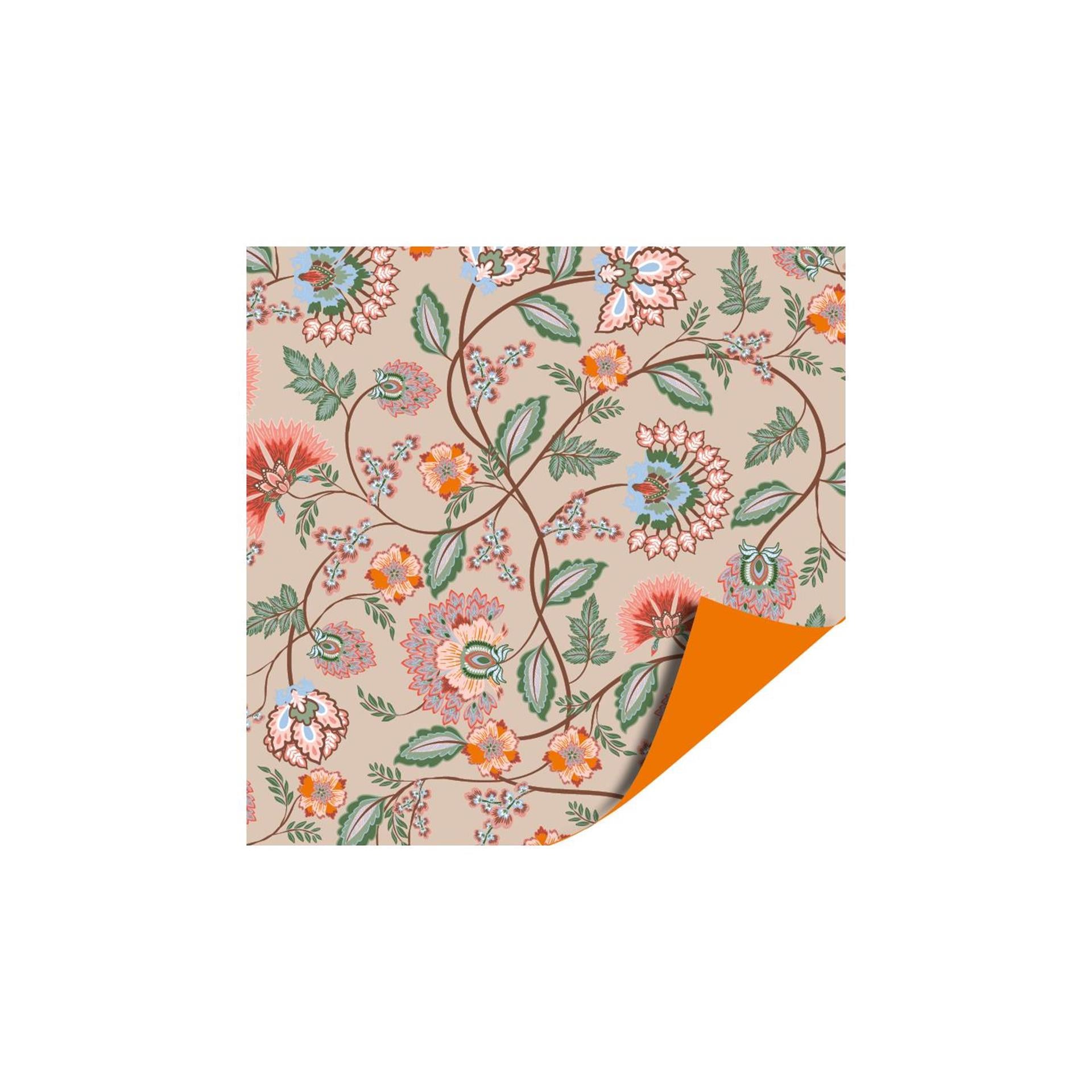 Kassaplan toonbankrol 40cm 100m boho bloom oranje