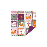 Kassaplan coated cadeaupapier dubbelzijdig 50cm 100m - bohemian summer paars - afbeelding 1