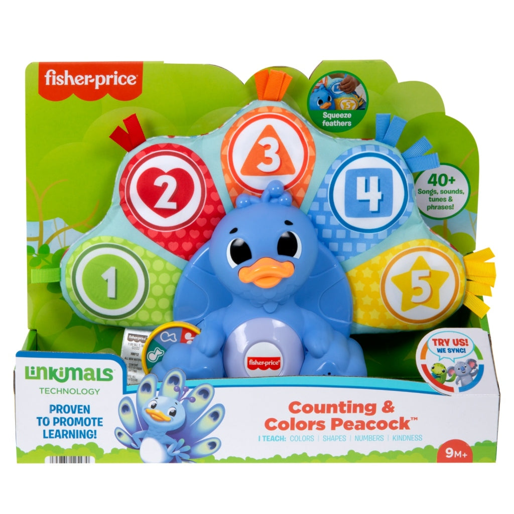 Fisher price linkimals tellen en kleuren pauw + licht en geluid