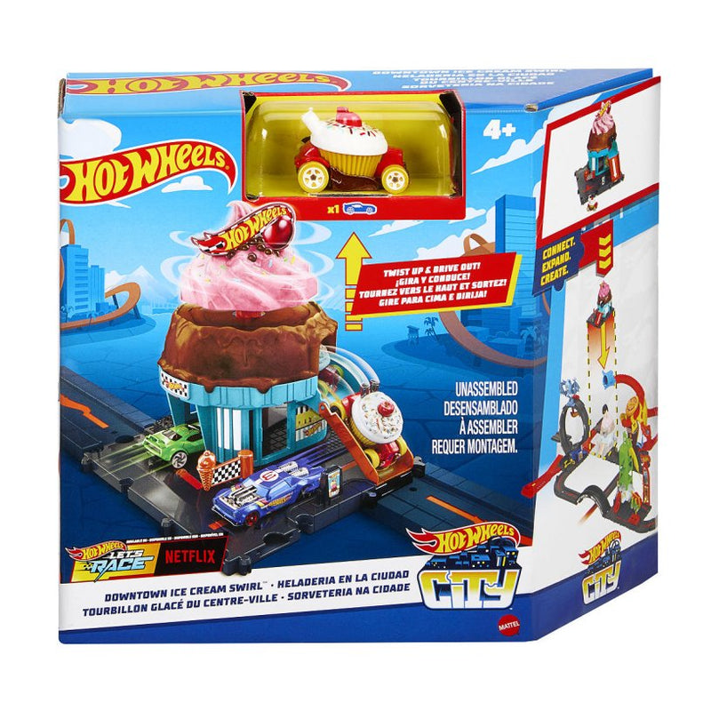 Hot wheels city centrum speelset - ice crream swirl - baandeel - uitbreiding