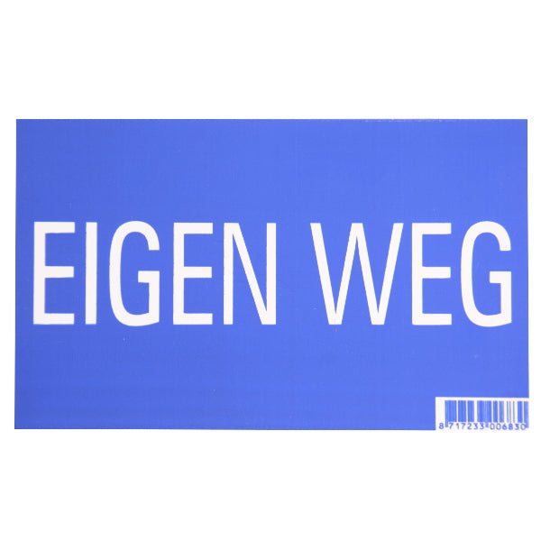 Producten bordje eigen weg