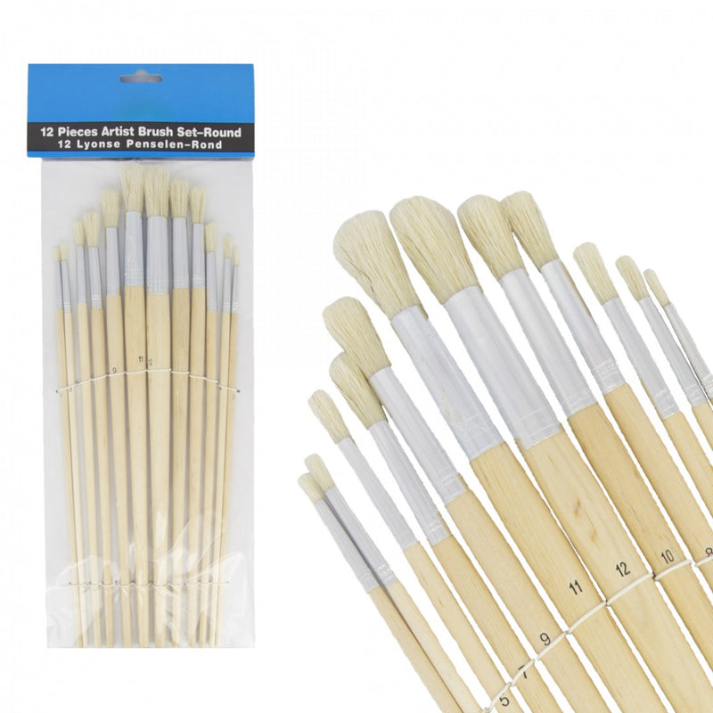 Producten schilders penseelset rond 12 delig