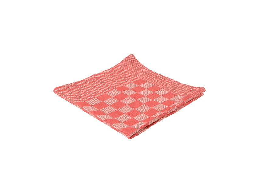 Producten theedoek blok 65x65cm rood 6 stuks